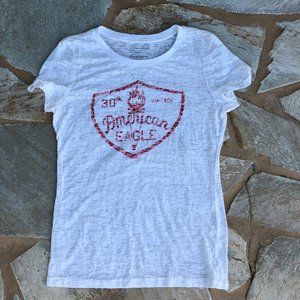 American Eagle Outfitters Burnout White T-shirt